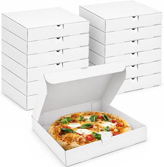 12 PCS 8.4X8.4X1.7Inch White Pizza Boxes Small Disposable Storage Boxes for Pizz