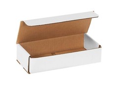 Pack of 50 Folding Shipping Box 9x4x2 White Lightweight Strong Corrugated Mailer
