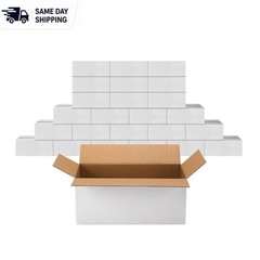 25 Count White Corrugated Mailer Boxes 10x6x4 for Small Business Shipping