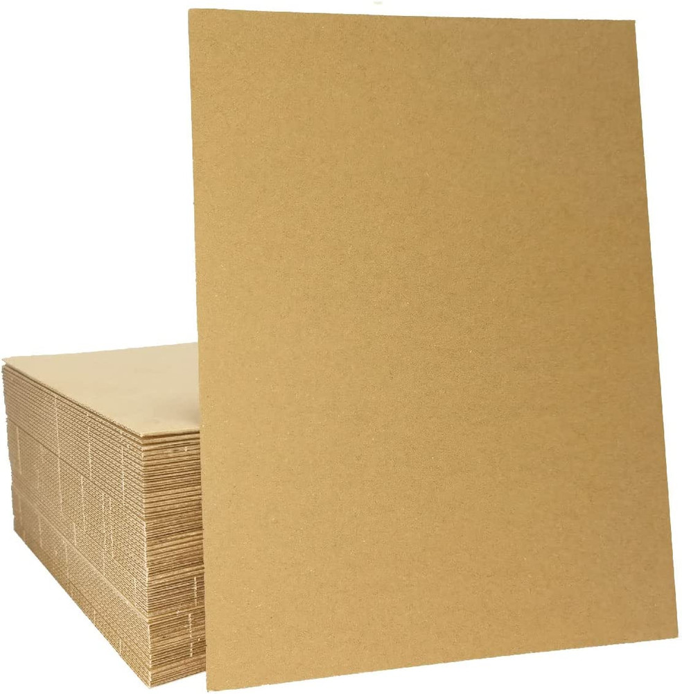 50 Packs 8X10 Inch Corrugated Cardboard Sheets, Premium Brown Kraft Corrugated P