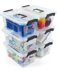 NUMIFUN 7Qt Plastic Storage Bins with Lids,6 Pack | Stackable organizing tote…
