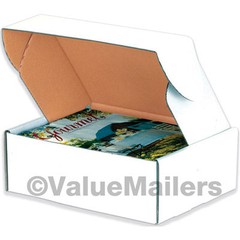 50 – 9 x 6 1/4 x 4 White Front Tab Lock Protective Shipping Mailer Box Boxes