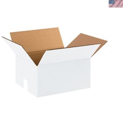 Crisp White Heavy Duty Shipping Boxes 12x10x6 – 25 Count for Mailing & Storage