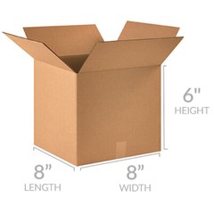UOFFICE Corrugated Boxes 8 x 8 x 6″ Bundle of 25 Wholesale Boxes