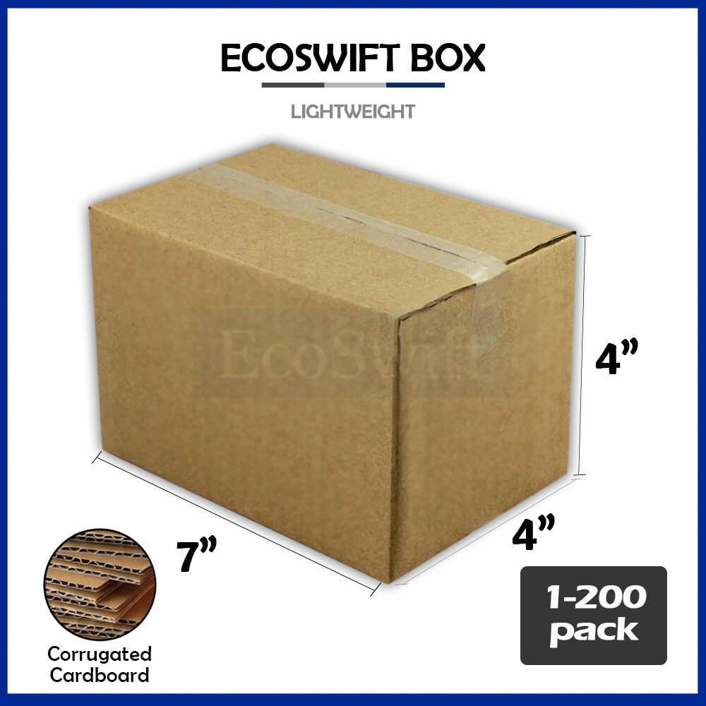 1-200 7x4x4 “EcoSwift” Cardboard Packing Mailing Shipping Corrugated Box Cartons