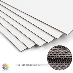 50 Pack 11×17″ Corrugated Cardboard Sheets 1/16″ Thick White One Side