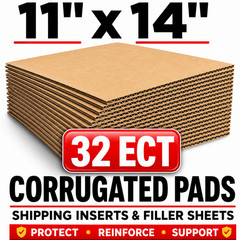 11 x 14 Corrugated Cardboard Pads Inserts Filler Sheets 32 ECT Shipping Boards