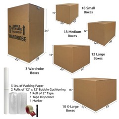 UBMOVE 6 Room Wardrobe Kit 58 Moving Boxes & Shipping Supplies
