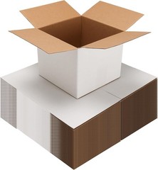EXYGLO 40 Pack 7x7x6 Shipping Boxes for Small Business, White Corrugated Cardboa