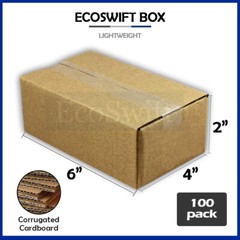 100 6x4x2 EcoSwift Cardboard Packing Moving Shipping Boxes Corrugated Box Carton