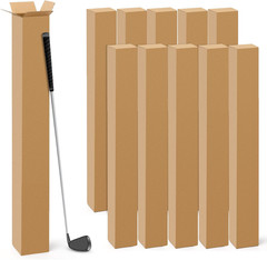 10 Pcs 4 X 4 X 40 Inch Golf Club Shipping Boxes 4L X 4W X 40H Tall Corrugated Bo