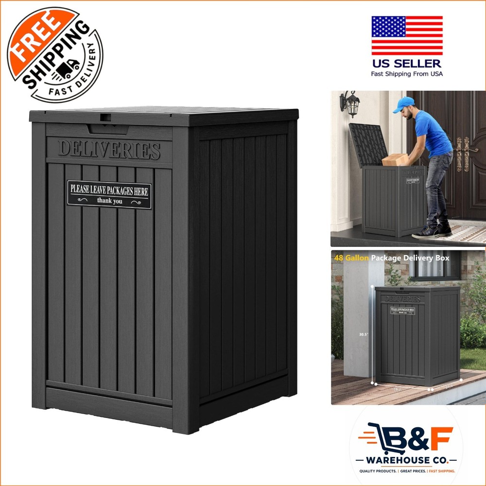 Large 48 Gallon Waterproof Package Delivery Box – Secure Resin Storage Solution