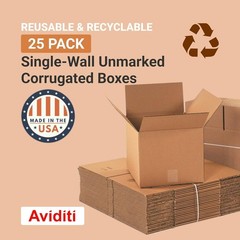 Space-Saving 25-Pack Small Shipping Boxes – 12″L x 12″W x 12″H, 65 lbs Capacity