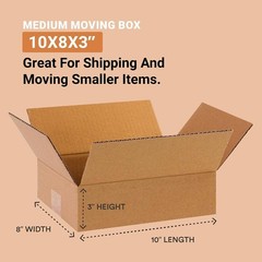 Eco-Conscious 10x8x3 Heavy Duty Shipping Boxes – 25 Count, Recyclable & Strong