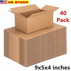 40 Pack 9x5x4 Inch Corrugated Mailer Boxes for Small Business Durable Cardboard