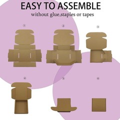 5x5x2 inches Shipping Boxes Set of 25, Brown Corrugated Mailing Cardboard Box