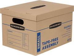 10 Pack Small Classic Moving Boxes, Tape-Free with Reinforced Handles