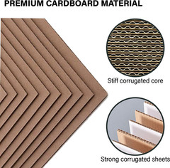 50 Packs 8X10 Inch Corrugated Cardboard Sheets, Premium Brown Kraft Corrugated P