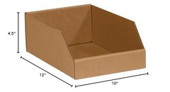 Box USA Storage Bins Medium 10″L x 12W “x 4 1/2″H 10 x 12 x 4 1/2”, Kraft