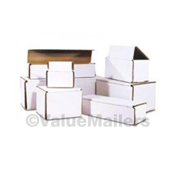 100 – 6 1/2 x 2 3/4 x 2 1/2 White Corrugated Shipping Mailer Packing Box Boxes