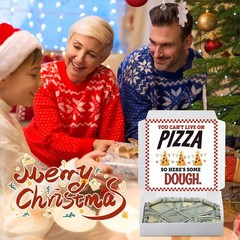 3 PCS 10×10 Inch Christmas Pizza Money Box Cash Gift Surprise Holder Birthday