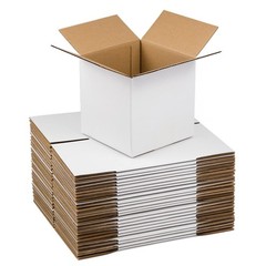 White Shipping Boxes 6x6x6 Inches Small Corrugated Cardboard Boxes, 25 Pack