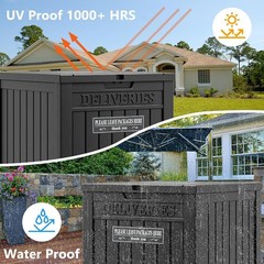 Large 48 Gallon Waterproof Package Delivery Box – Secure Resin Storage Solution