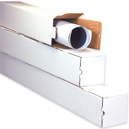 5 x 5 x 30″ White Square Mailing/Shipping Tubes ECT-32B 25/Case