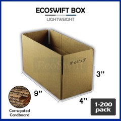 1-200 9x4x3 “EcoSwift” Cardboard Packing Mailing Shipping Corrugated Box Cartons