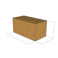 15 16x8x8 Kraft Brown Corrugated Shipping Boxes 32 ECT Single-Wall New