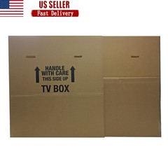 Double Wall TV Moving Boxes 2 Pack Large Durable Cardboard 70 Inch TVs New