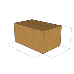 10 16x10x8 Kraft Brown Corrugated Shipping Boxes 32 ECT Single-Wall New