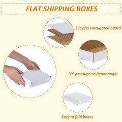 8×5.5×1.6 inches Shipping Boxes Set of 25, White Corrugated Cardboard Box Lit…