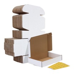 8×5.5×1.6 inches Shipping Boxes Set of 25, White Corrugated Cardboard Box Lit…