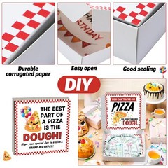 2 Pcs Money Box for Cash Birthday Money Pizza Box Gift 10 x 10 Inch Fun Pizza…