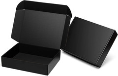 13x10x3″ Black Shipping Boxes – Corrugated Cardboard Mailing Box Packaging for S