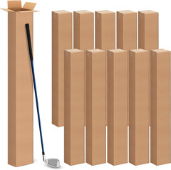 10 Pcs 4x4x48 Inch Tall Corrugated Cardboard Boxes for Shipping & Storage