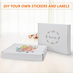13X10X2 Inches Shipping Boxes Set of 25, White Corrugated Cardboard