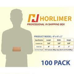 4x4x1 inches Shipping Boxes Set of 100, Brown Corrugated Cardboard Box Litera…
