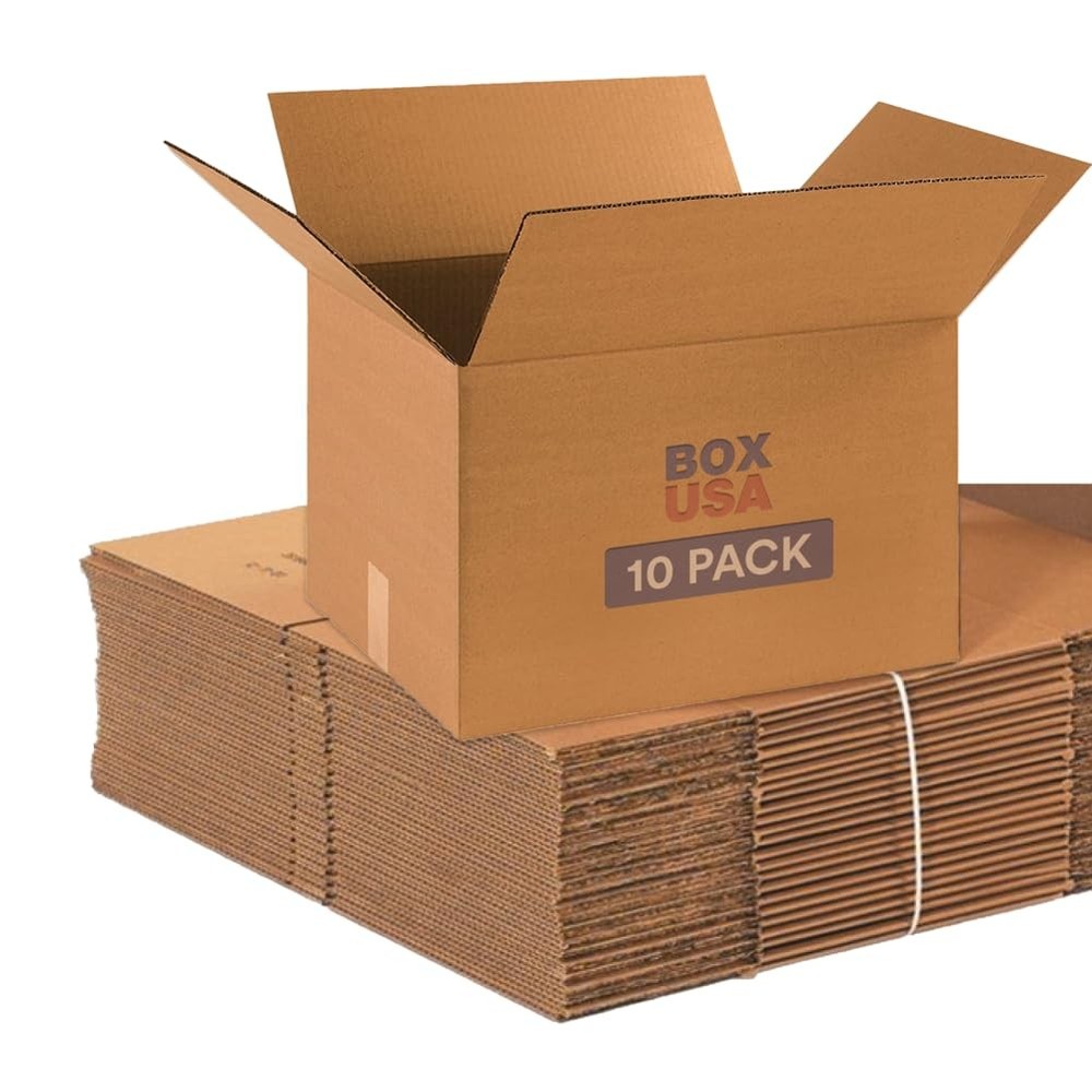 BOX USA Moving Boxes Medium 18″L x 14″W x 12″H 10-Pack | Corrugated Cardboard…