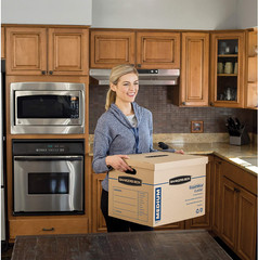Medium Classic Moving Box, 20-Pack, Reinforced Handles, Tape-Free Assembly, 19 X