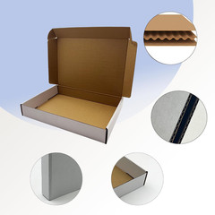 White 13X9X2 Inch Shipping Boxes Pack of 25, Corrugated Cardboard Boxes for Smal