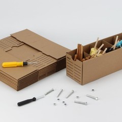Parts Bins with Dividers, Cardboard Storage Boxes, Pantry Organizer Boxes, Pa…