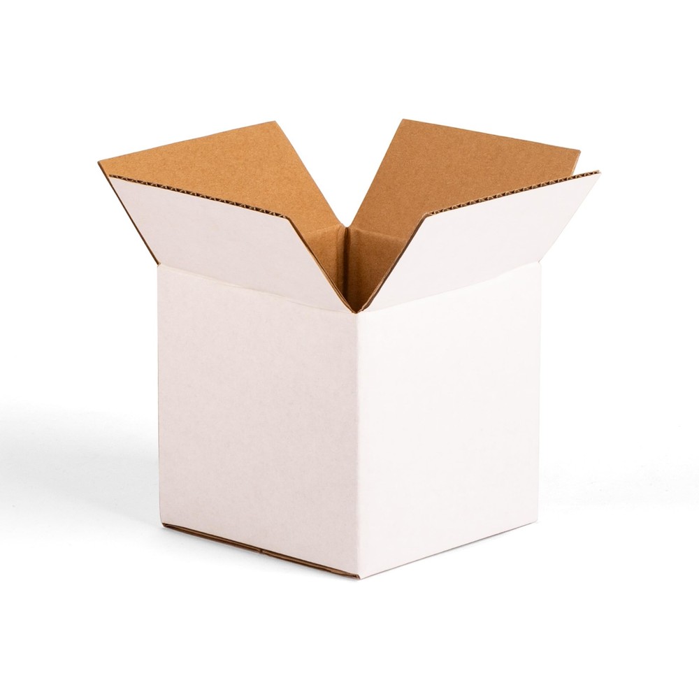 Jiazalpak White 6x6x6 inches Shipping Boxes, Corrugated Cardboard 6×6 Box for Sm