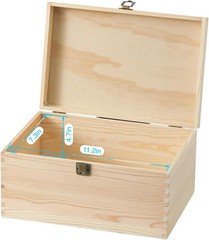 3 Pieces Wooden box 11.6X7.8X6-10.5X6.6X5.2-9.2X5.5X4.3 Inch with Hinged Lids an