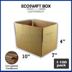 1-100 10x7x4 EcoSwift Cardboard Packing Mailing Shipping Corrugated Box Cartons