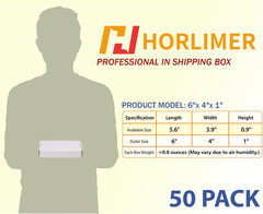 6X4X1 Inches Shipping Boxes Set of 50, White Corrugated Cardboard Box Literature