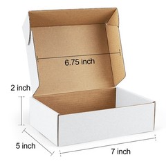 Shipping Boxes 7x5x2 inches White Small Mailing Boxes 25 Pack Cardboard