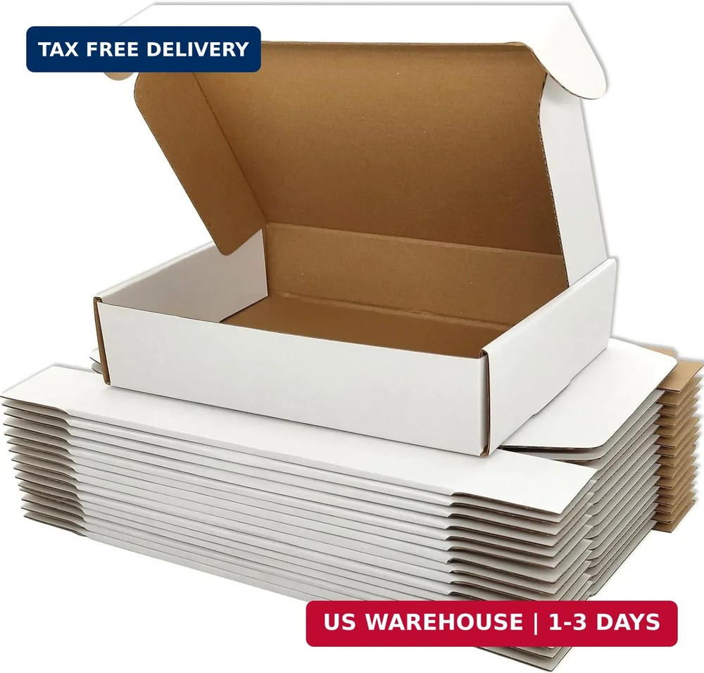 7x5x2 inches Small Shipping Boxes Set of 50 – White Mailer Corrugated Cardboard