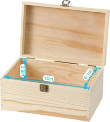 3 Pieces Wooden box 11.6X7.8X6-10.5X6.6X5.2-9.2X5.5X4.3 Inch with Hinged Lids an